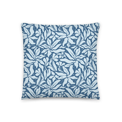 Blue Bird Floral Pillow