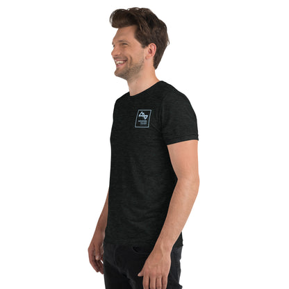 Man modelling mens tri-blend tee from front