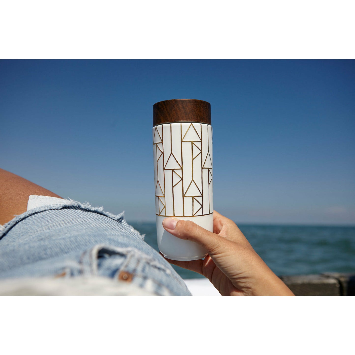 The Alchemical Signs Gold Ceramic Travel Mug