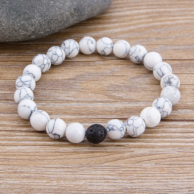 Tiger Eye & Lava Stone Unisex Himalayan Bracelet