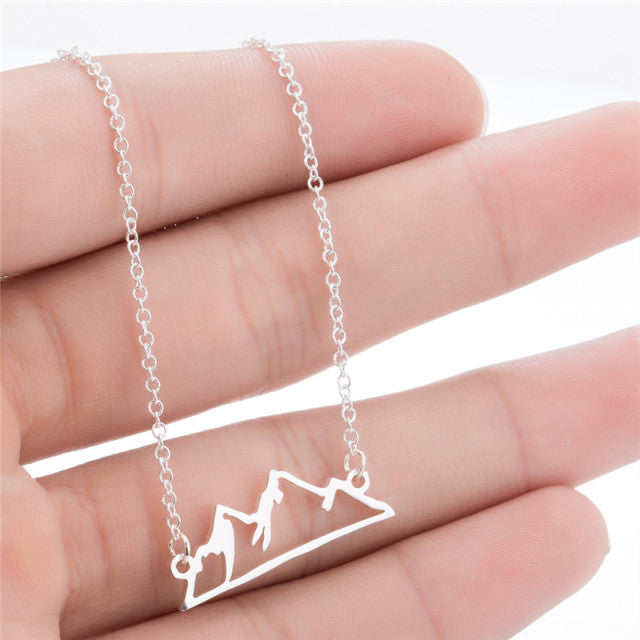 Jisensp Bohemian Wave Pendant Necklace Stainless Steel Jewelry Necklace for Women Beach Surfer Charms Collar Bijoux Femme