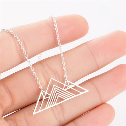 Jisensp Bohemian Wave Pendant Necklace Stainless Steel Jewelry Necklace for Women Beach Surfer Charms Collar Bijoux Femme