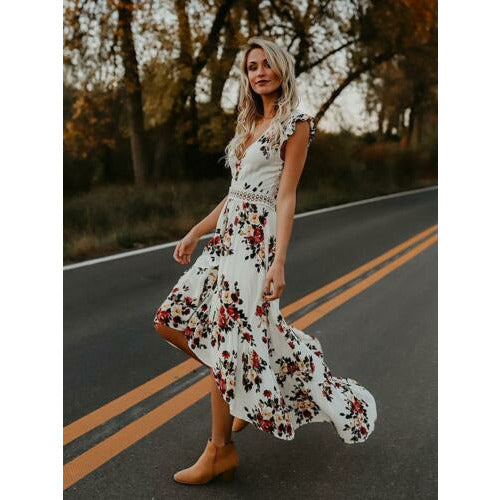 Women Elegant Vintage Boho Long Maxi Dress - Mountain Village Merchandise