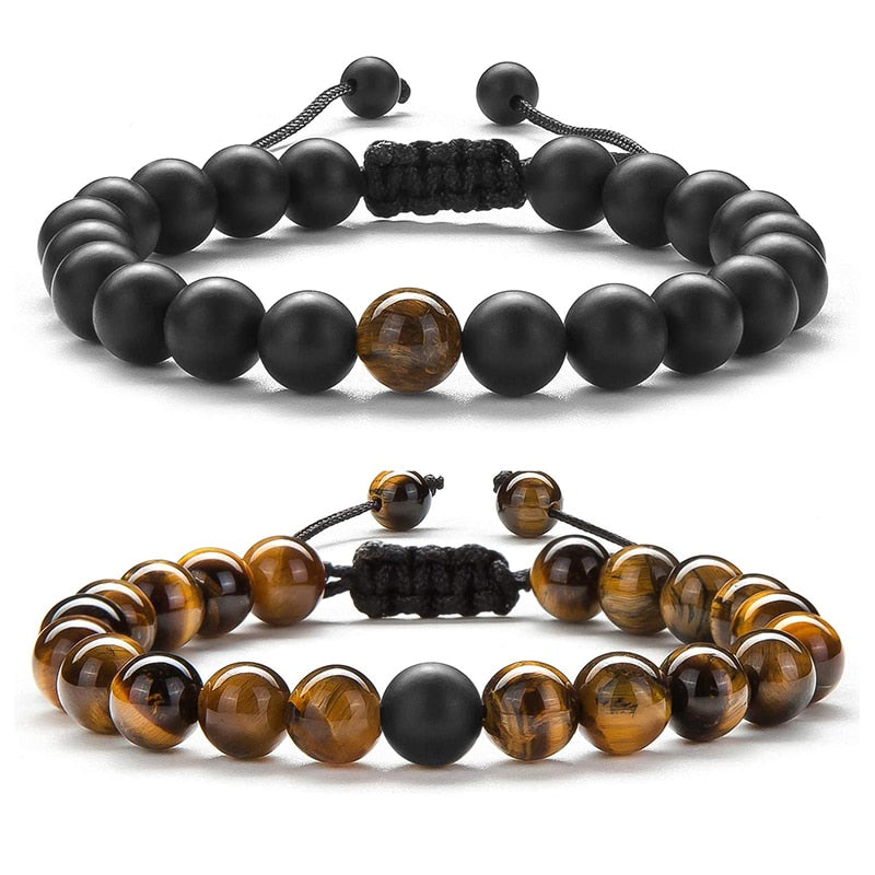 2pc Lava Rock Set Friendship & Distance Love Bracelet