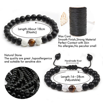 2pc Lava Rock Set Friendship & Distance Love Bracelet