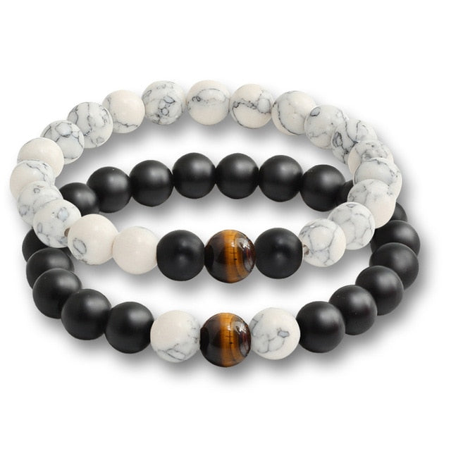 2pc Lava Rock Set Friendship & Distance Love Bracelet