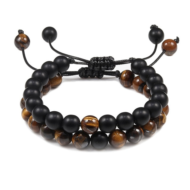 2pc Lava Rock Set Friendship & Distance Love Bracelet