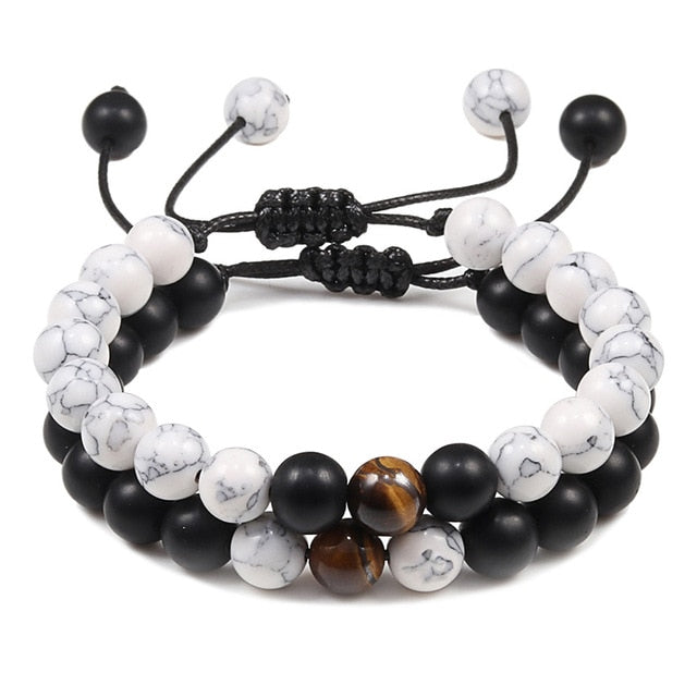 2pc Lava Rock Set Friendship & Distance Love Bracelet