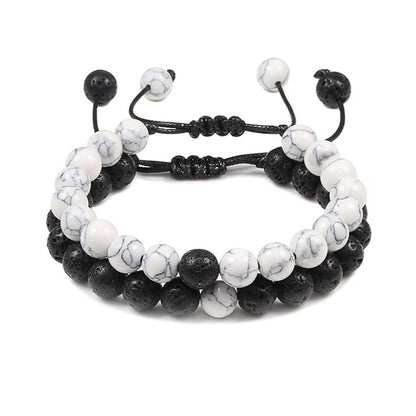 2pc Lava Rock Set Friendship & Distance Love Bracelet