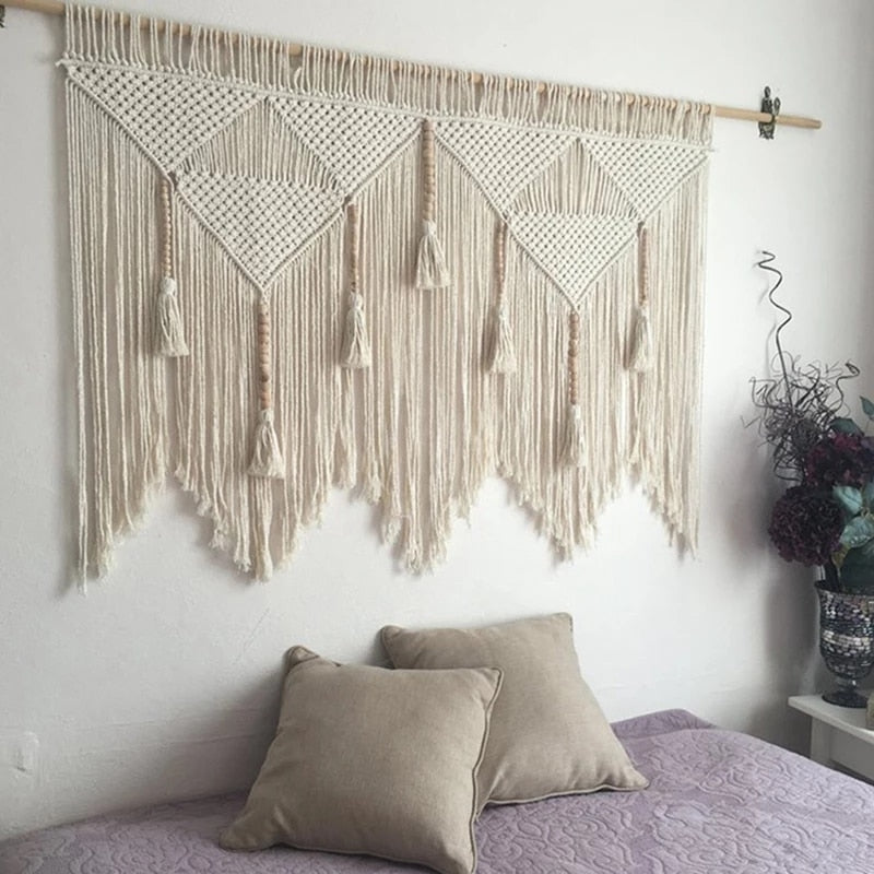 Macrame Woven Bedroom Wall Hanging Tapestry Boho Home Decor