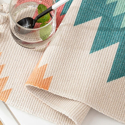 Boho Linen Tapestry Nordic Style Geometric with Tassel