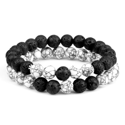 2pc Lava Rock Set Friendship & Distance Love Bracelet