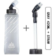Aonijie clear with straw collapsable water bottle BPA free