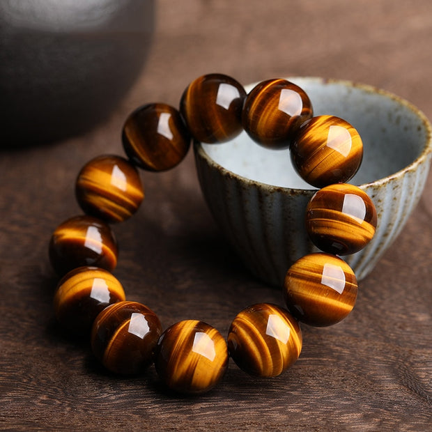 Mens Tiger Eye Beads Bracelet - Limited Sizes Available!! - Mountain Village Merchandise