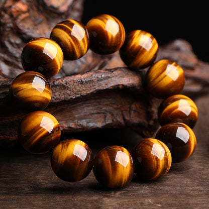 Mens Tiger Eye Beads Bracelet - Limited Sizes Available!! - Mountain Village Merchandise