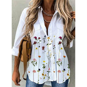 Women's Spring & Autumn style full sleeve button up shirt.