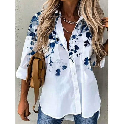 Women's Spring & Autumn style full sleeve button up shirt.