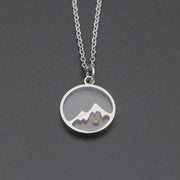 Minds Versus Mountains Pendant Necklace with Tiny Mustard Seed