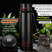 304 Stainless Steel Tumbler Vacuum Thermal Flask with Temperature Gauge