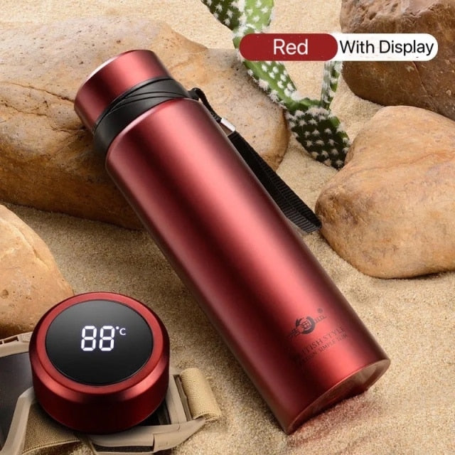 304 Stainless Steel Tumbler Vacuum Thermal Flask with Temperature Gauge