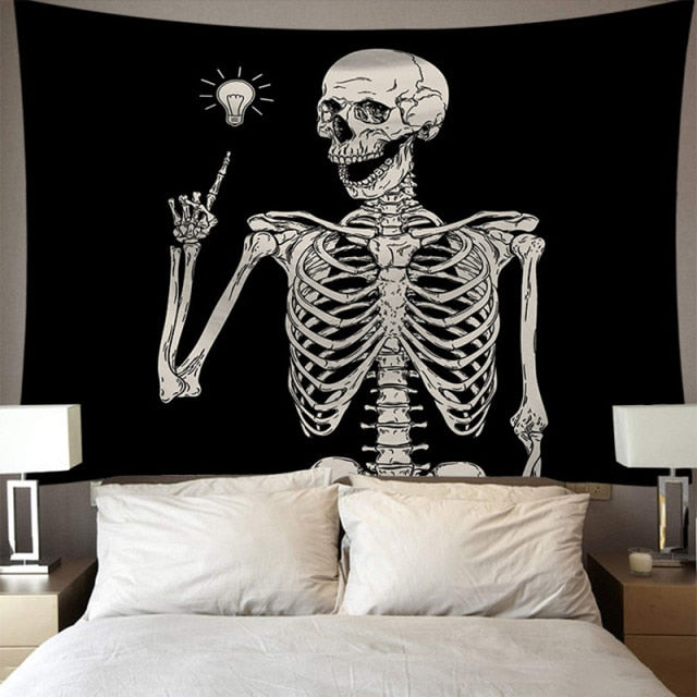 Mnds: MVM Merchandise: Hippie Skeleton & Skull Boho Wall Tapestries & Art - Mountain Village Merchandise