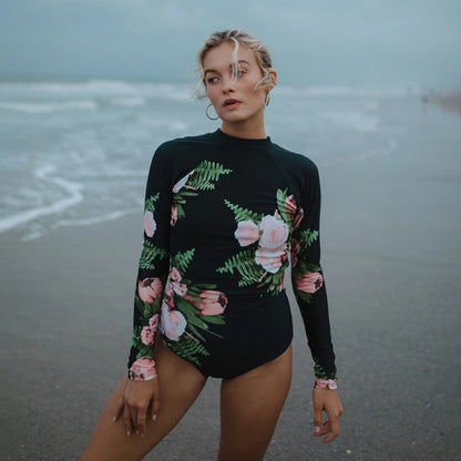 SPORTLIKE: One-piece Surfing Long Sleeve Swimsuit