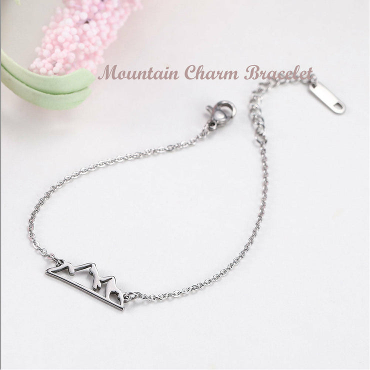 Trendy Snowy Mountain Charm Bracelet: Cazador Mountain Charms - Mountain Village Merchandise