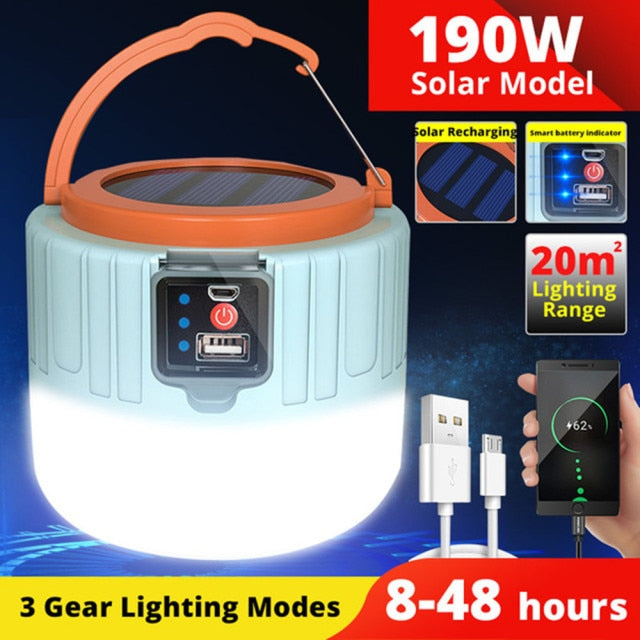 Waterproof Solar Camp Lantern (3 Modes)